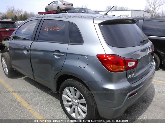 JA4AR4AUXBZ007419 - 2011 MITSUBISHI OUTLANDER SPORT SE GRAY photo 3