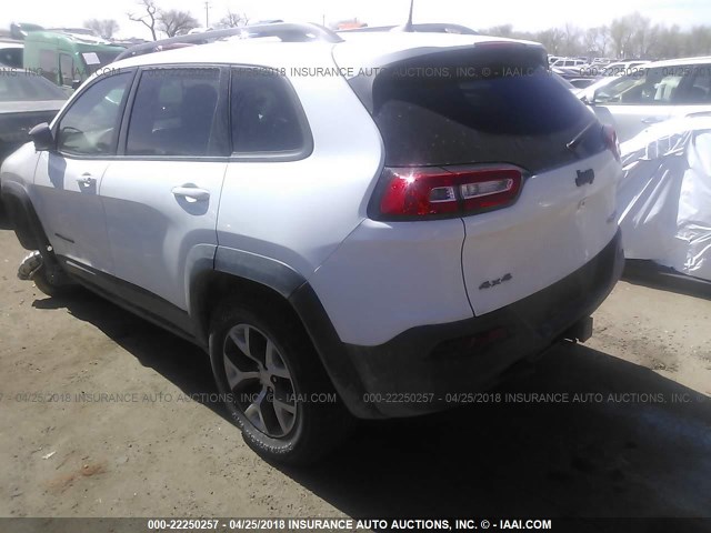 1C4PJMBX1JD599224 - 2018 JEEP CHEROKEE TRAILHAWK WHITE photo 3
