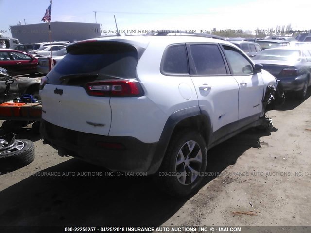 1C4PJMBX1JD599224 - 2018 JEEP CHEROKEE TRAILHAWK WHITE photo 4