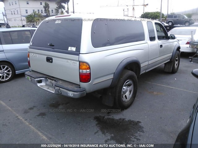 5TESM92N34Z354773 - 2004 TOYOTA TACOMA XTRACAB PRERUNNER ვერცხლისფერი ფოტო 4