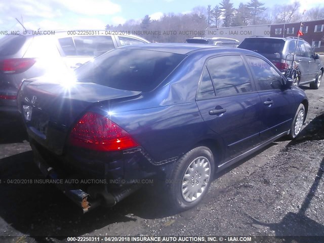 1HGCM56106A008280 - 2006 HONDA ACCORD VALUE BLUE photo 4