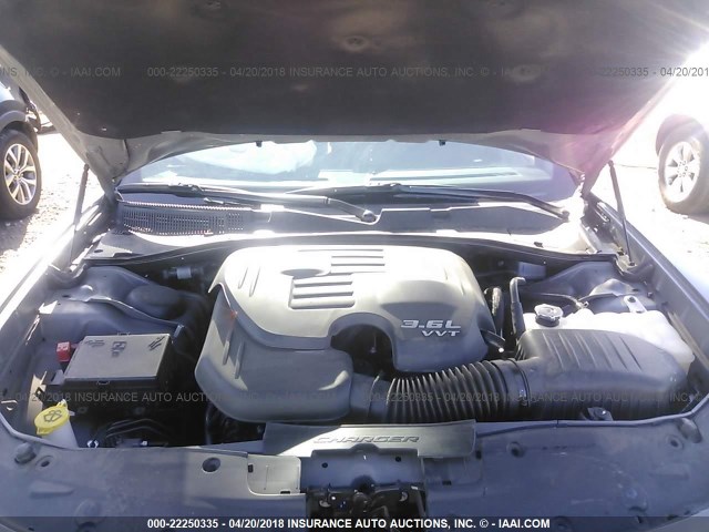 2C3CDXHG9HH667592 - 2017 DODGE CHARGER SXT GRAY photo 10