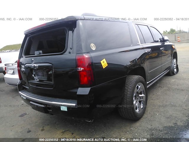 1GNSKJKC7GR124084 - 2016 CHEVROLET SUBURBAN K1500 LTZ BLACK photo 4