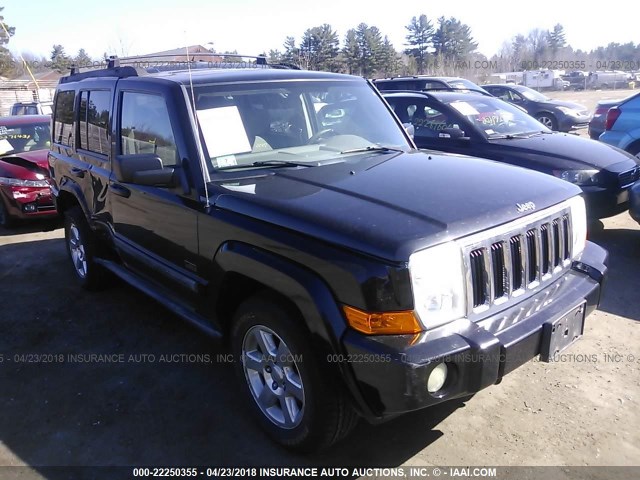 1J8HG48K67C625502 - 2007 JEEP COMMANDER BLACK photo 1