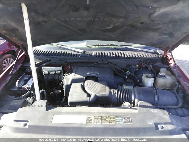1FMPU16L64LA50072 - 2004 FORD EXPEDITION XLT წითელი ფოტო 10