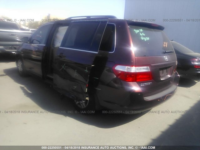 5FNRL38697B429545 - 2007 HONDA ODYSSEY EXL MAROON photo 3