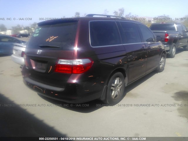 5FNRL38697B429545 - 2007 HONDA ODYSSEY EXL MAROON photo 4