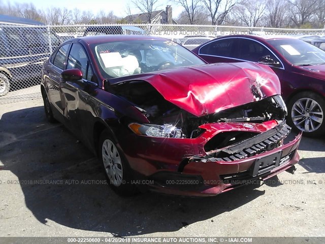 3FA6P0G79DR177649 - 2013 FORD FUSION S MAROON photo 1