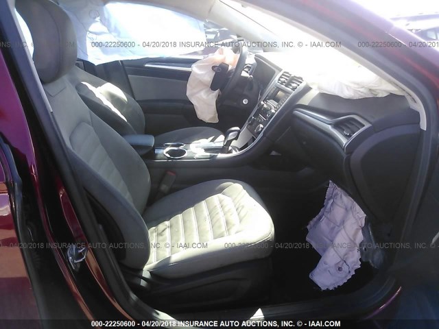 3FA6P0G79DR177649 - 2013 FORD FUSION S MAROON photo 5