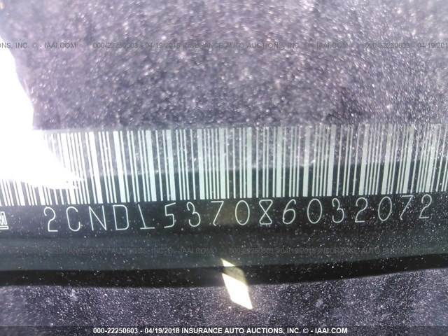 2CNDL537086032072 - 2008 CHEVROLET EQUINOX SPORT BLACK photo 9