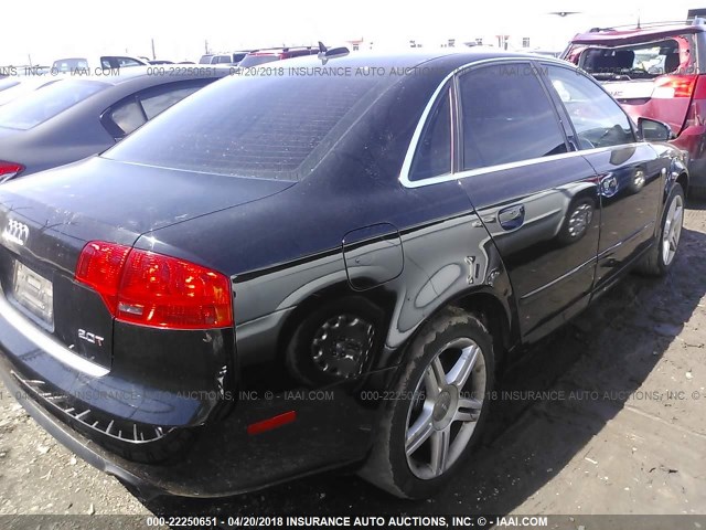 WAUAF78E66A267526 - 2006 AUDI A4 2/TURBO BLACK photo 4