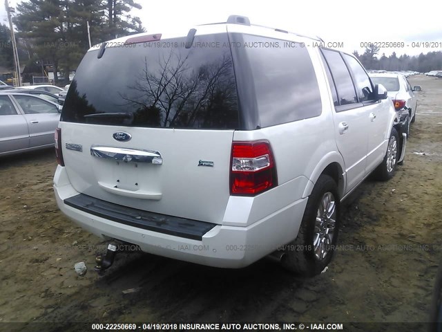 1FMJU2A57DEF08291 - 2013 FORD EXPEDITION LIMITED WHITE photo 4