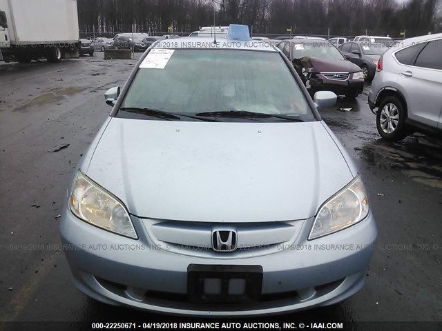 JHMES96625S012600 - 2005 HONDA CIVIC HYBRID Light Blue photo 6