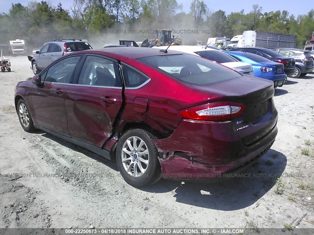 3FA6P0G78FR274229 - 2015 FORD FUSION S BURGUNDY photo 3