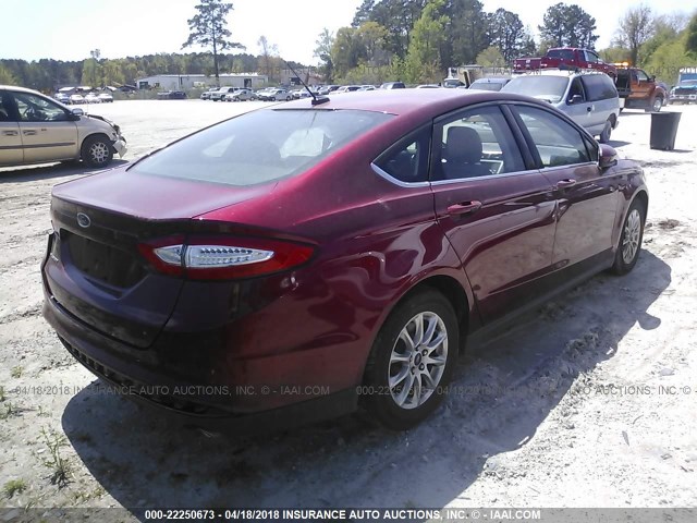 3FA6P0G78FR274229 - 2015 FORD FUSION S BURGUNDY photo 4