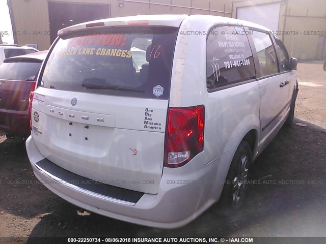 2C4RDGBG6CR389400 - 2012 DODGE GRAND CARAVAN SE WHITE photo 4