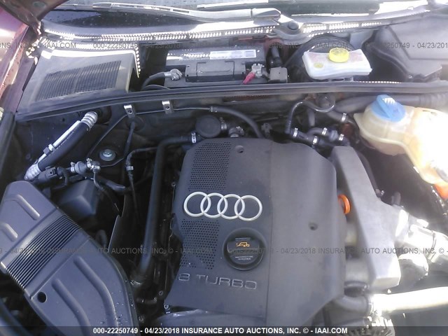 WAUJC68E75A004088 - 2005 AUDI A4 1.8T/1.8T SPECIAL MAROON photo 10