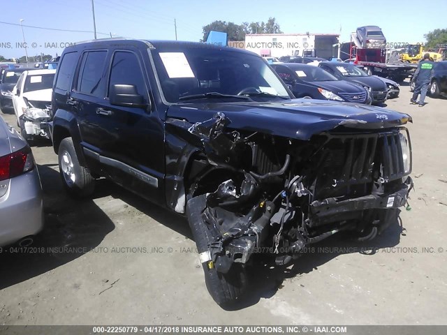 1C4PJLAKXCW115574 - 2012 JEEP LIBERTY SPORT BLACK photo 1