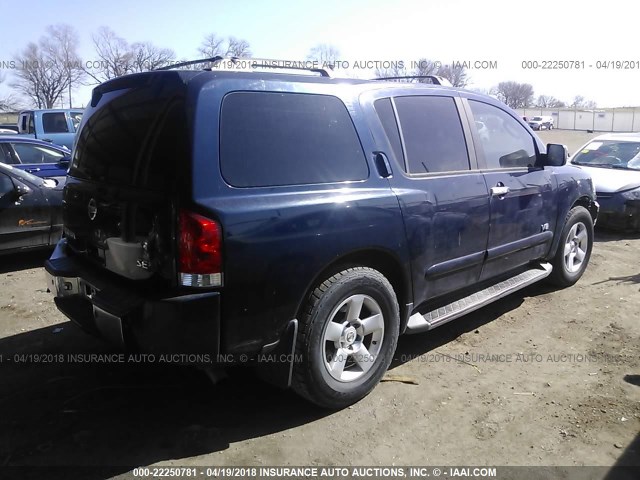 5N1AA08A86N735315 - 2006 NISSAN ARMADA SE/LE BLUE photo 4