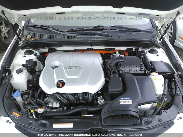 KMHEC4A46EA114040 - 2014 HYUNDAI SONATA HYBRID WHITE photo 10