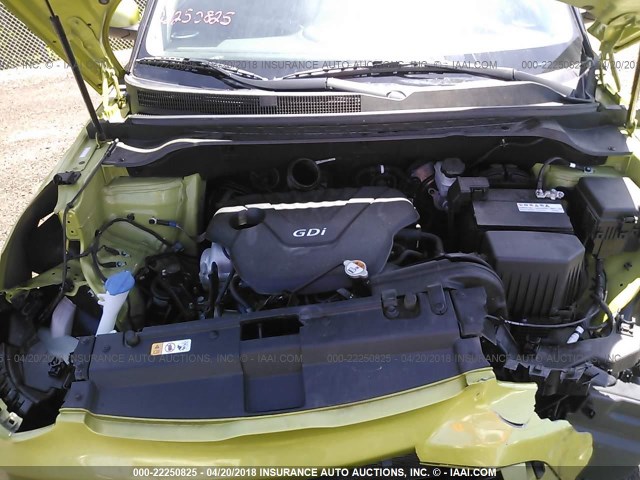 KNDJN2A27F7791161 - 2015 KIA SOUL GREEN photo 10