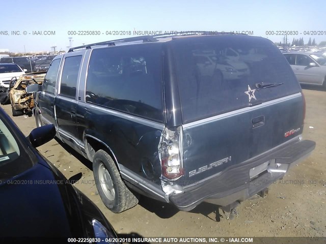 1GKEC16K0RJ743166 - 1994 GMC SUBURBAN C1500 TEAL photo 3