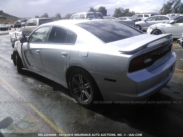 2C3CDXCT1CH162966 - 2012 DODGE CHARGER R/T SILVER photo 3