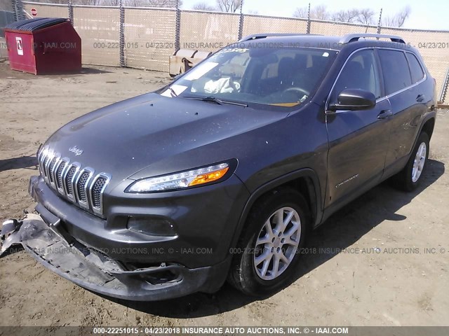 1C4PJMCS0FW635094 - 2015 JEEP CHEROKEE LATITUDE GRAY photo 2