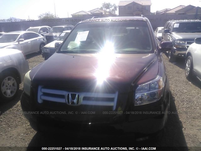 5FNYF28727B009129 - 2007 HONDA PILOT EXL MAROON photo 6