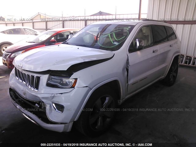 1C4RJECG9EC185066 - 2014 JEEP GRAND CHEROKEE OVERLAND WHITE photo 2