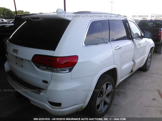 1C4RJECG9EC185066 - 2014 JEEP GRAND CHEROKEE OVERLAND WHITE photo 4