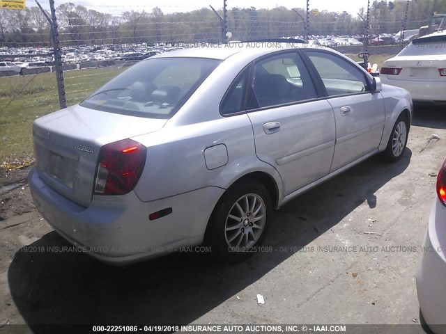 KL5JJ56Z25K178367 - 2005 SUZUKI FORENZA LX/EX SILVER photo 4