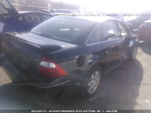 1FAHP24137G126423 - 2007 FORD FIVE HUNDRED SEL BLACK photo 4
