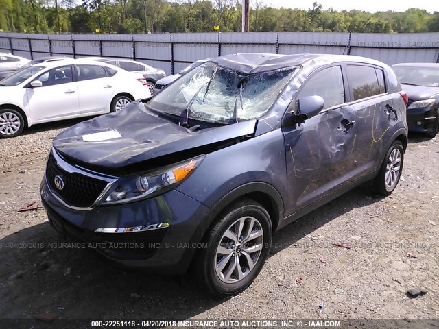 KNDPB3AC7G7845058 - 2016 KIA SPORTAGE LX BLUE photo 2