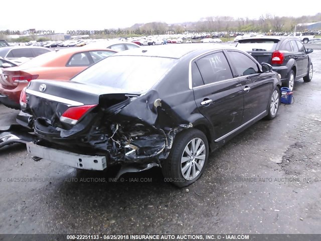 4T1BK3DB0BU392646 - 2011 TOYOTA AVALON LIMITED BLACK photo 4