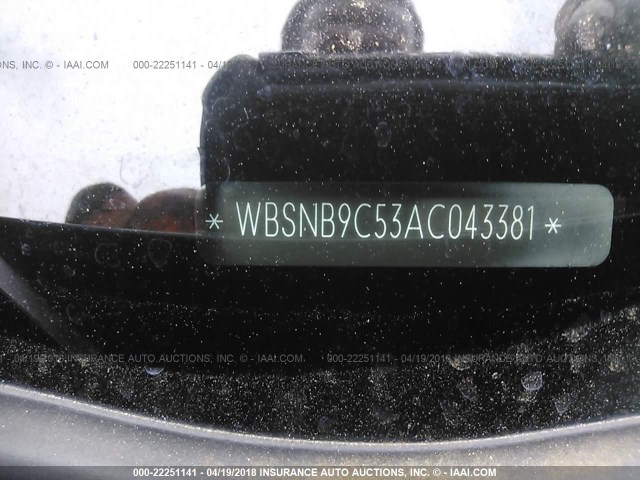 WBSNB9C53AC043381 - 2010 BMW M5 BLACK photo 9