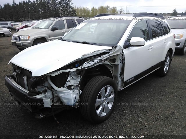 4S4BRBKCXC3247445 - 2012 SUBARU OUTBACK 2.5I LIMITED WHITE photo 2