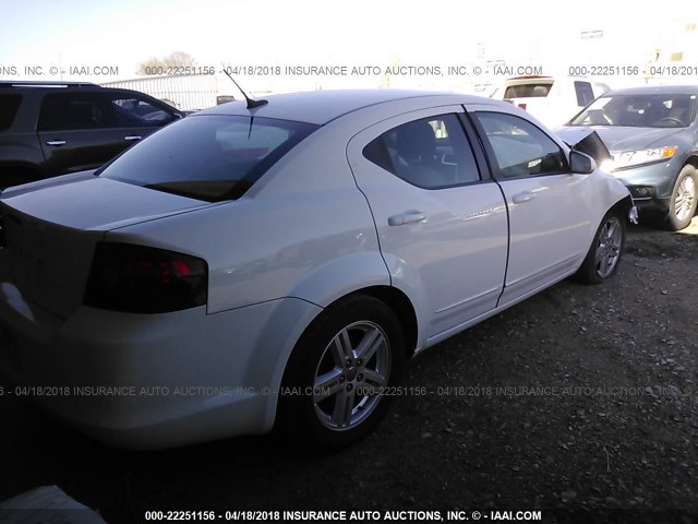 1C3CDZCB1CN137964 - 2012 DODGE AVENGER SXT WHITE photo 4