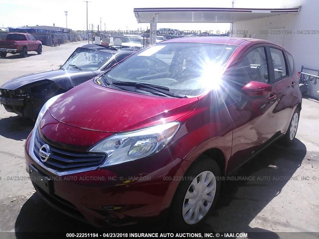 3N1CE2CPXFL352570 - 2015 NISSAN VERSA NOTE S/S PLUS/SV/SL/SR RED photo 2