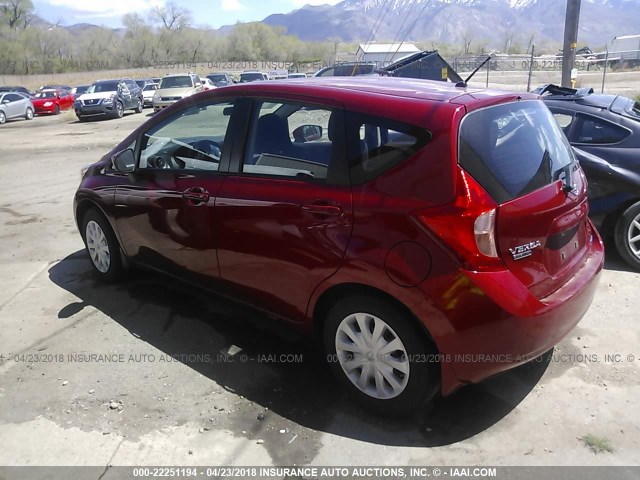 3N1CE2CPXFL352570 - 2015 NISSAN VERSA NOTE S/S PLUS/SV/SL/SR RED photo 3