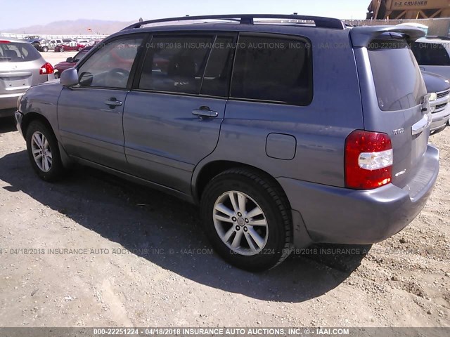 JTEEW21A560015864 - 2006 TOYOTA HIGHLANDER HYBRID BLUE photo 3