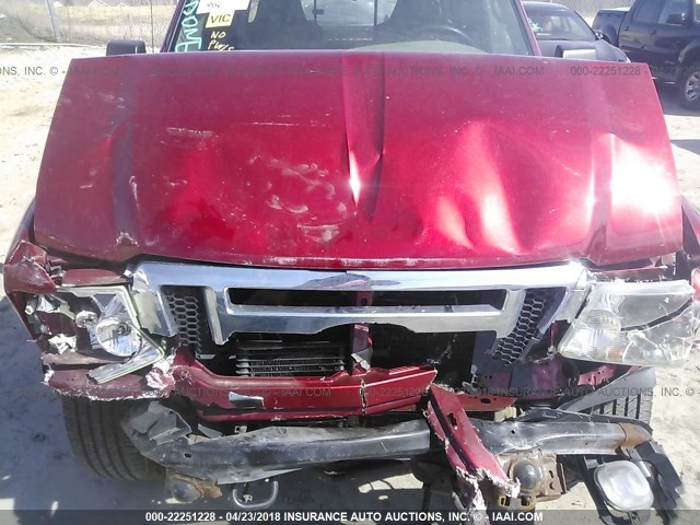 1FTZR45E67PA61377 - 2007 FORD RANGER SUPER CAB RED photo 10