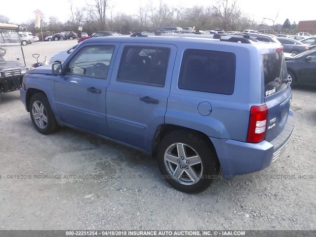 1J8FF48W17D251338 - 2007 JEEP PATRIOT LIMITED BLUE photo 3