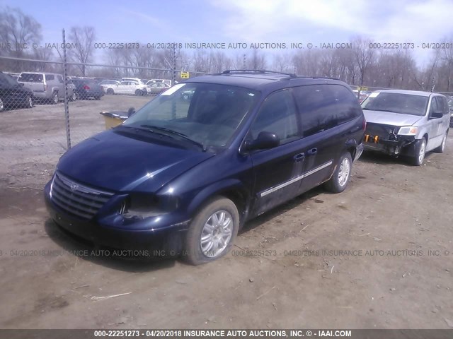 2A4GP54L76R818345 - 2006 CHRYSLER TOWN & COUNTRY TOURING BLUE photo 2