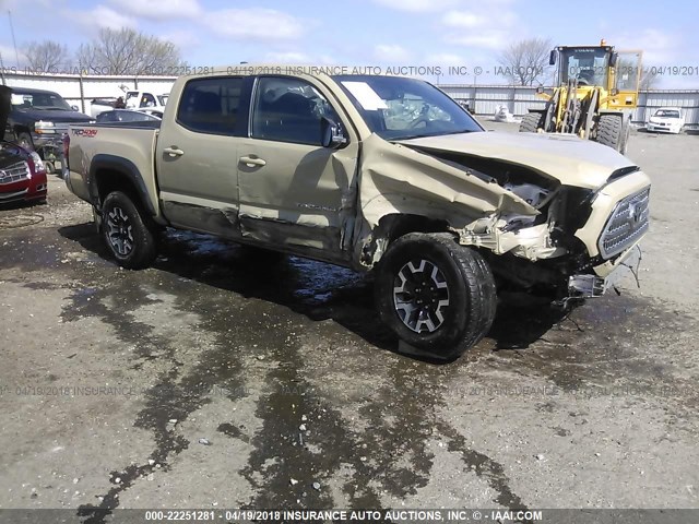 5TFCZ5ANXHX086513 - 2017 TOYOTA TACOMA DBL CAB/SR/TRDSPT/OR/PRO თაფლისფერი ფოტო 1