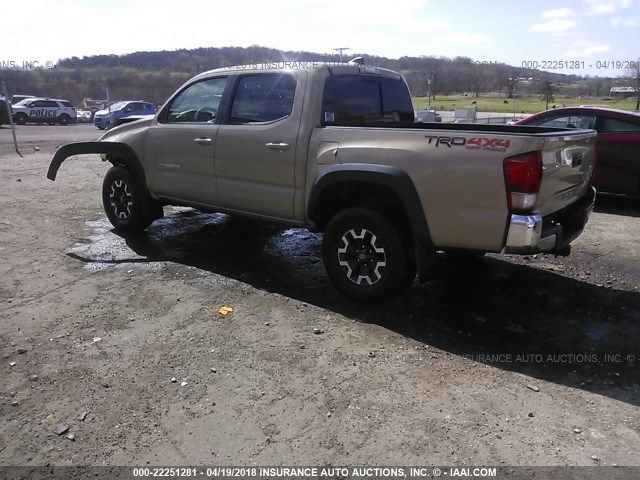 5TFCZ5ANXHX086513 - 2017 TOYOTA TACOMA DBL CAB/SR/TRDSPT/OR/PRO თაფლისფერი ფოტო 3