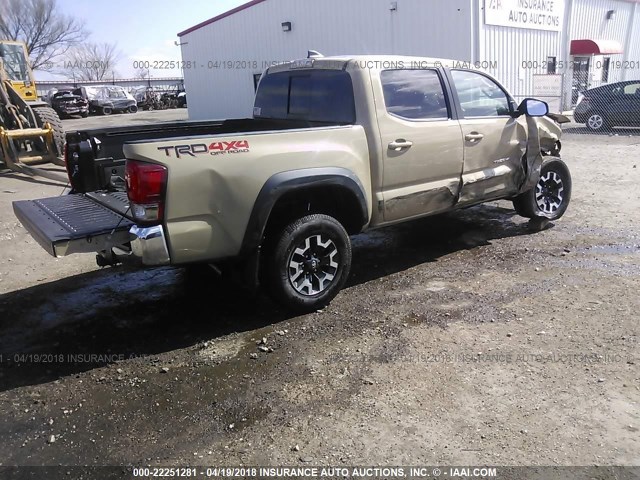 5TFCZ5ANXHX086513 - 2017 TOYOTA TACOMA DBL CAB/SR/TRDSPT/OR/PRO TAN photo 4