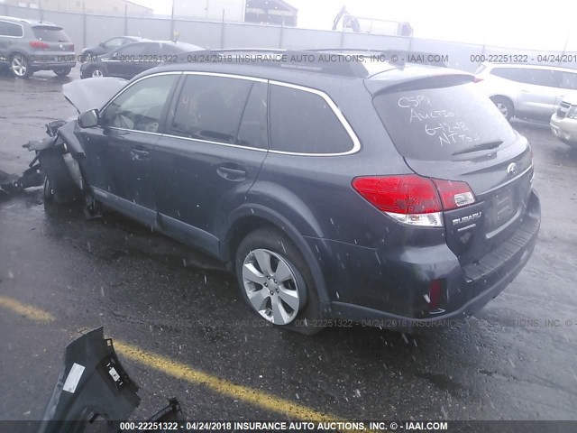 4S4BRBFC8B3336861 - 2011 SUBARU OUTBACK 2.5I PREMIUM GRAY photo 3