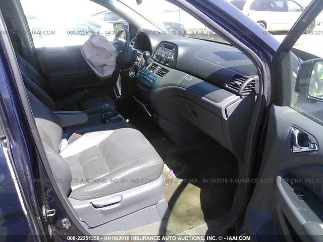 5FNRL38835B002196 - 2005 HONDA ODYSSEY TOURING BLUE photo 5