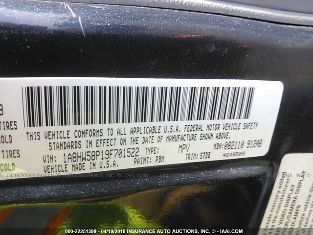 1A8HW58P19F701522 - 2009 CHRYSLER ASPEN LIMITED GRAY photo 9